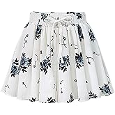 HOW'ON Women's Summer Casual Comfy Culottes Shorts Elastic Waist Wide Leg Shorts