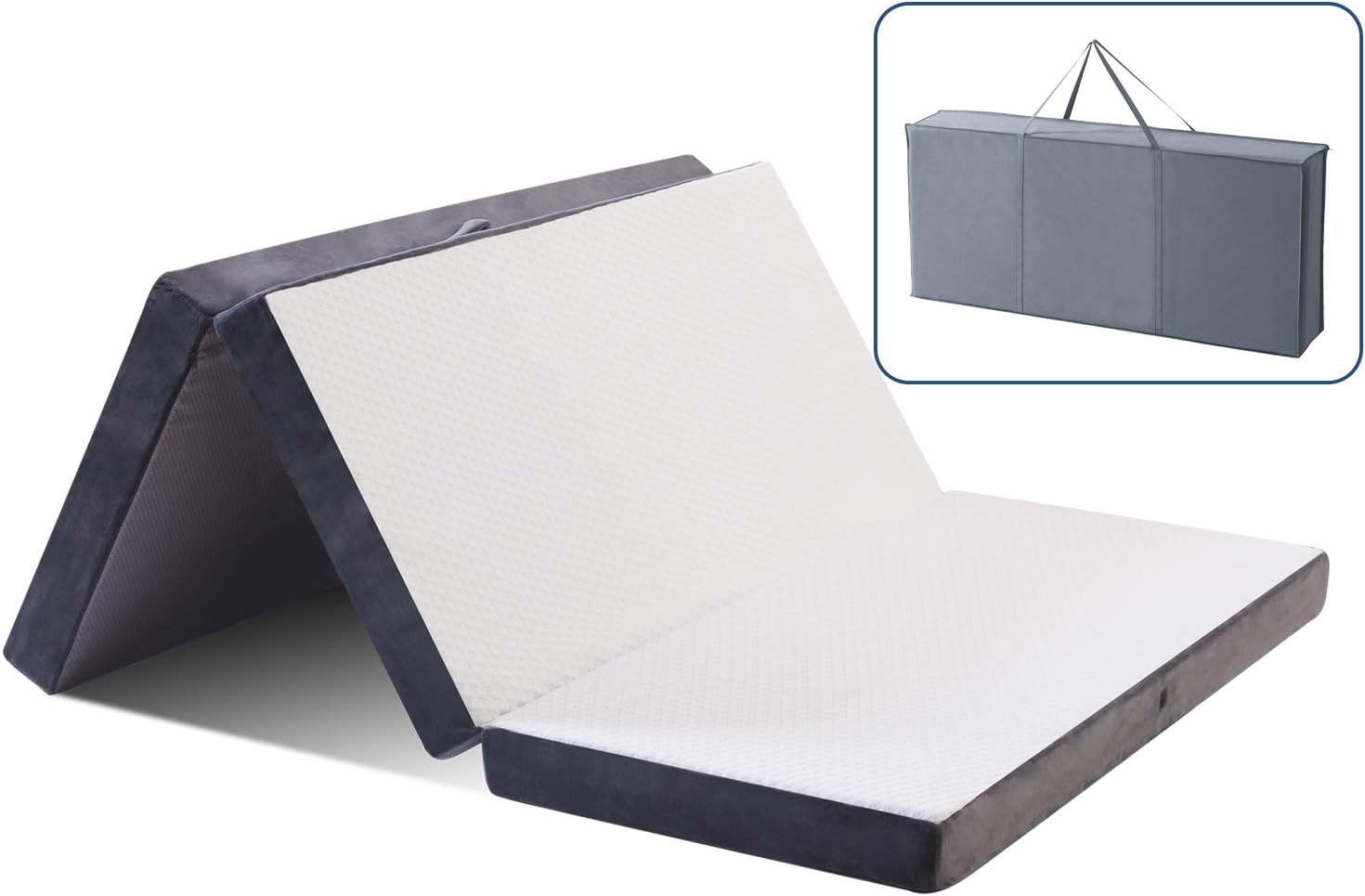 4.5 Inch Memory Foam TriFolding Mattress with Super Soft Removable