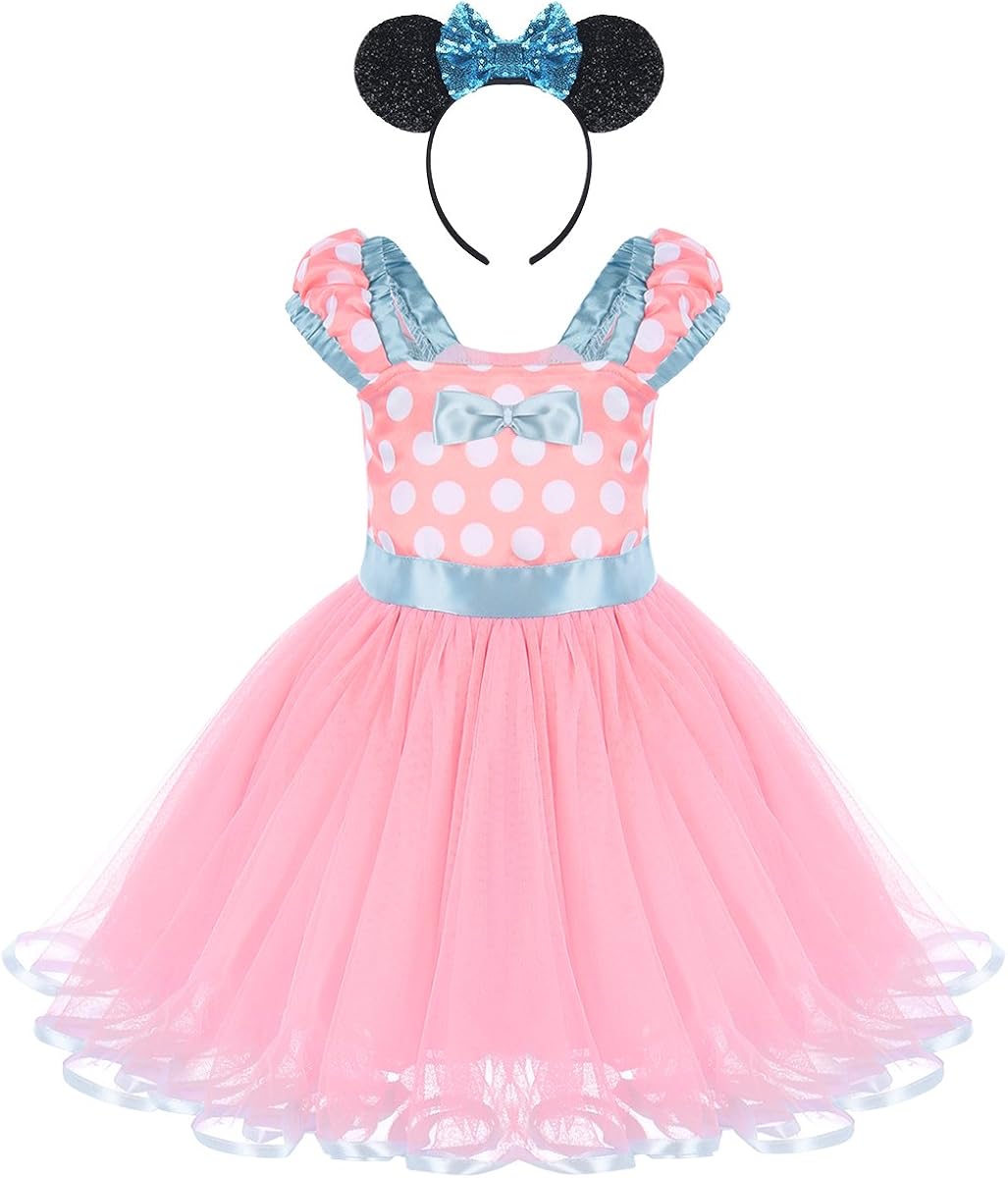 Odasdo Toddler Kid Baby Girl Halloween Costume Christmas Party Cosplay Polka Dot Dress Headband 2pcs Outfit For 1 5t Toys Games Costumes