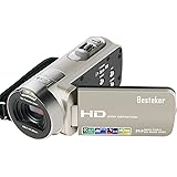 Besteker ポータブルビデオカメラ 2400万画素 HD1080P 16倍デジタルズーム ビデオカムコーダー 2.7インチ液晶ディスプレイ 270度回転スクリーン SDカード（最大32GB) 日本語説明書＆1年間の保証付き（312P） (シャンパン)
