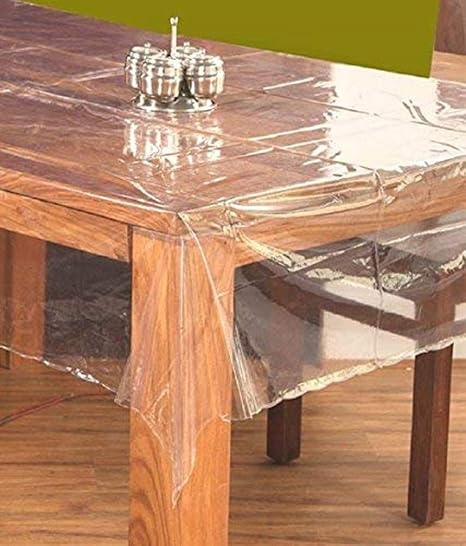 Kuber Industries .20 mm PVC Transparent Clear Center Table Cover Tablecloth Waterproof