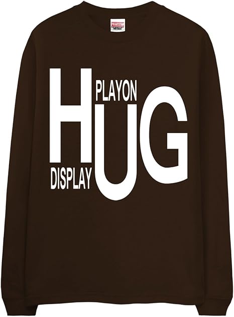 Amazon ノーブランド品 英語ロゴ Hug チョコレート Xlサイズメンズ長袖tシャツ ロングt Tシャツ カットソー 通販