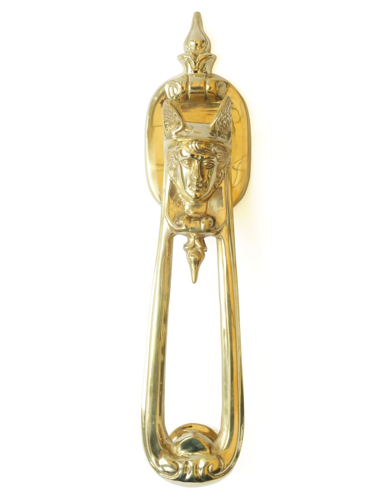 Castelion® Solid Brass Hermes Door Knocker | High Quality Home Accessories | Easy to Attach Front Door Knocker | Greek Mythology Home Decor | 27.5cm x 6.5cm