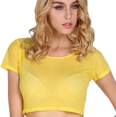 sheer yellow top