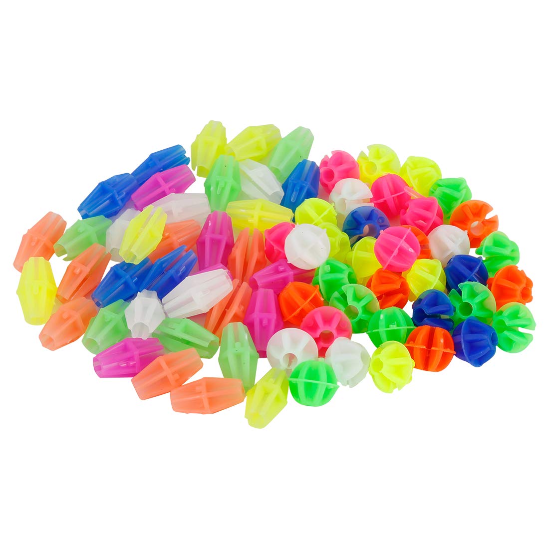 X AUTOHAUX 70pcs Bike Bicycle Wheel Spoke Bead 2 Types Bead Clip Multicolor