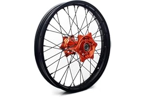TARAZON 18" Rear MX Wheel Kit Rim Orange Hub Spokes for EXC SX SXS XC-W EXC-F SXS-F XC-F MXC EXC-G EXC-R 125 200 250 300 350 400 450 500 505 520 525 530 540 With 20mm axle spacers
