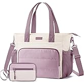 LOVEVOOK Tote Bag for Women, 15.6 Inch Puffer Laptop Work Tote with Cup Holder, Quilted Nurse Bag for Travel, Gym, Daily Use