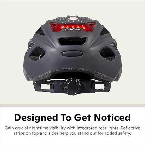 Schwinn Beam Lighted Helmet for Adults, Size 58 62 cm for Riders