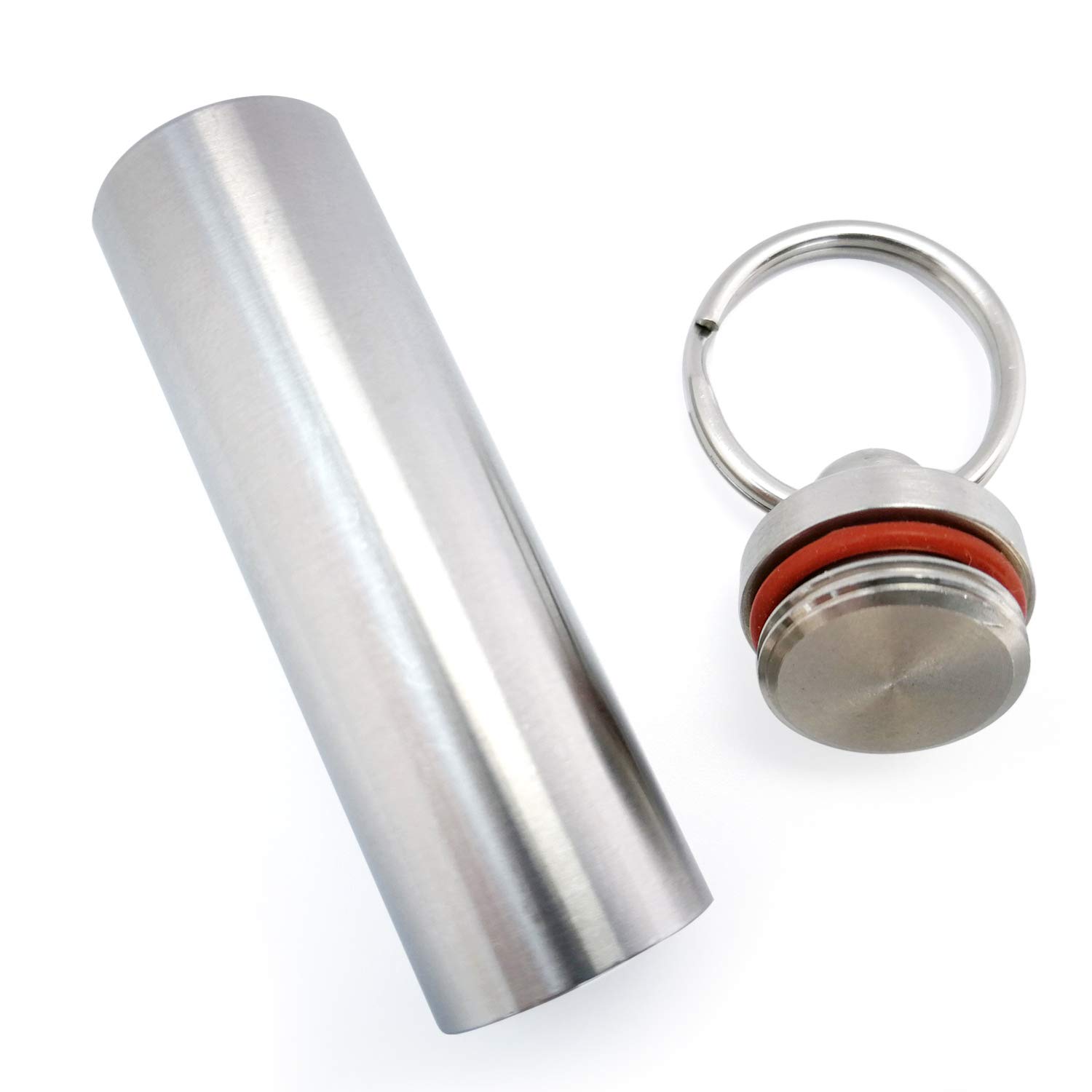 Medical Grade Stainless Steel Pill Fob with 2 Cleaner Brushes and 2 Sealing Rings