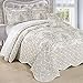Serenta Damask 4 Piece Bedspread Set, King, Antique White