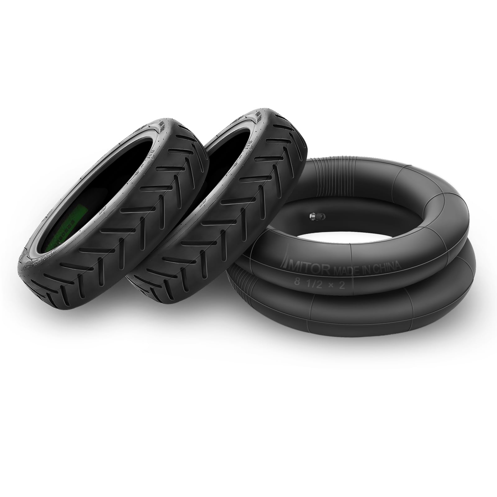 Amitor 8.5 Inch Scooter Tyre 50/75-6.1 Inner Tube with Silver Straight Valve, Electric Scooter Wheel Replacement 8.5x2.0 for Xiaomi 1S M365 Pro 2 Mi3, High Durability, Ideal for Urban Commuting, 2 Set