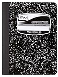Mead Composition Book, Notebook, 100 Sheets, College Ruled, 9.75 x 7.5 Inch (9932)