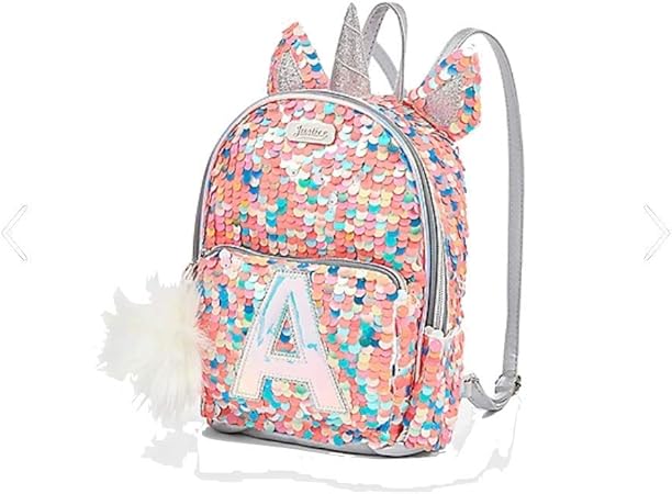shimmer unicorn initial backpack