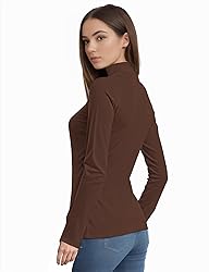 Womens Long Sleeve Turtleneck T-Shirts Mock Neck