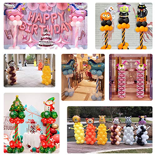 Balloon Column Kit,66 inch Height Balloon Stand Garland Decoration Set with Base,30Pcs Balloon Clips,Glue Point Stickers Manual Pump Balloon Knotter -For Birthday Family Parties Wedding DIY Event Supplies Decoration