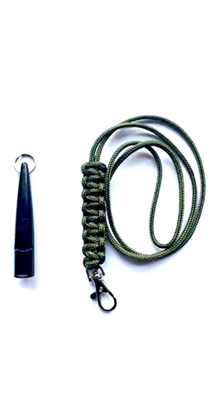 Acme 210.5 Dog Whistle & Lanyard with Cobra Stitch Knot 3mm in Green