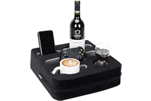 Zettfuly Couch Cup Holder Pillow - Sofa Cup Holder | Couch Caddy, Couch Drinks Remotes Holder for Cups, Headphones, Snacks, and Phones | Use it on Car, Pack, Beach, RV, and More (Black)