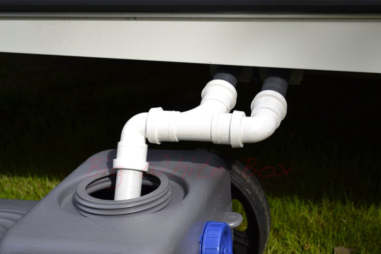 Double Caravan waste water outlet hose / pipe adapter eBay