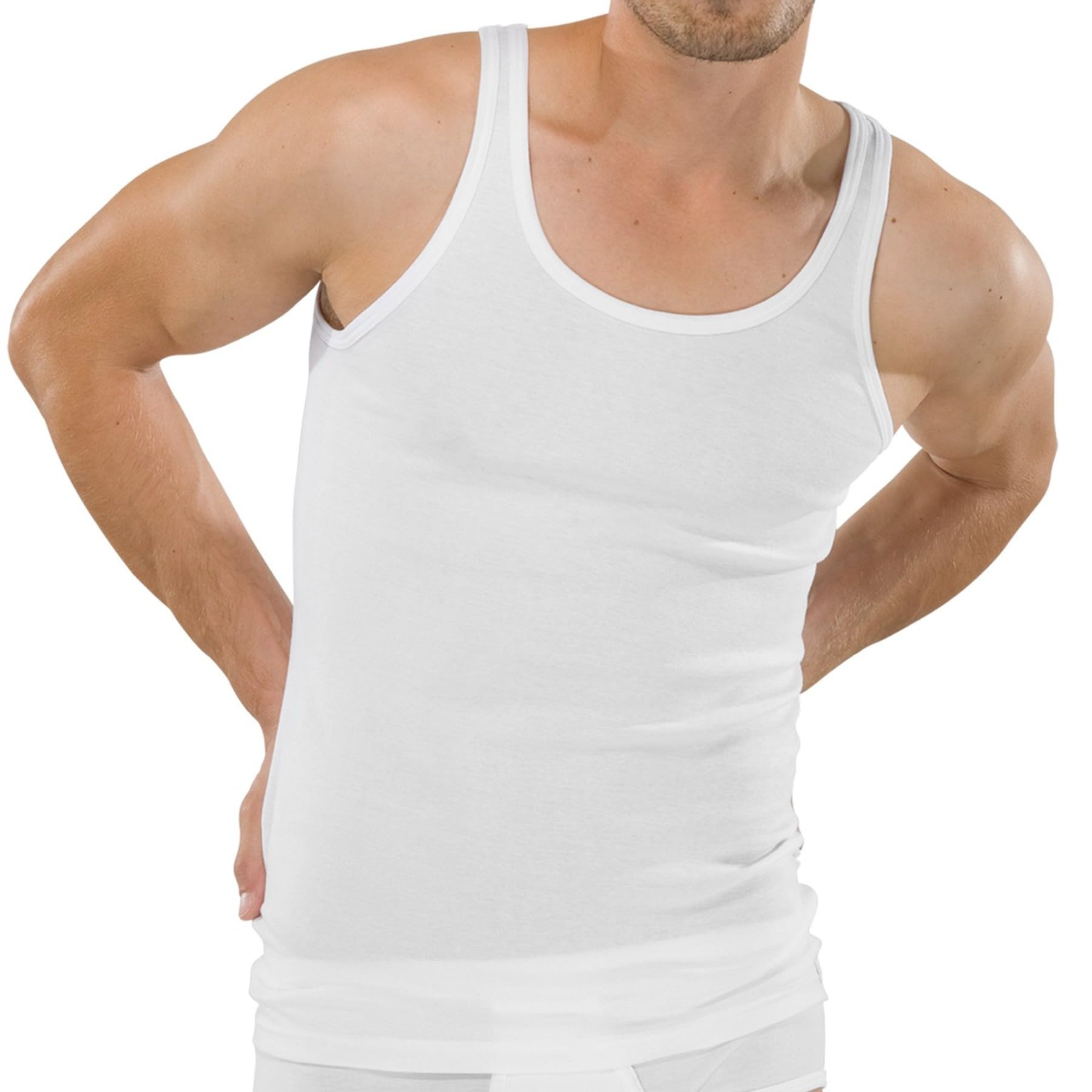 Schiesser Men's Sleeveless Undershirt - Original Fine Rib