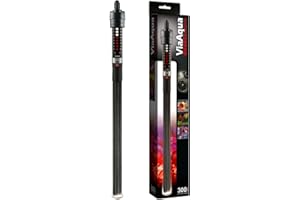 ViaAqua 300-Watt Quartz Glass Submersible Heater with Built-In Thermostat