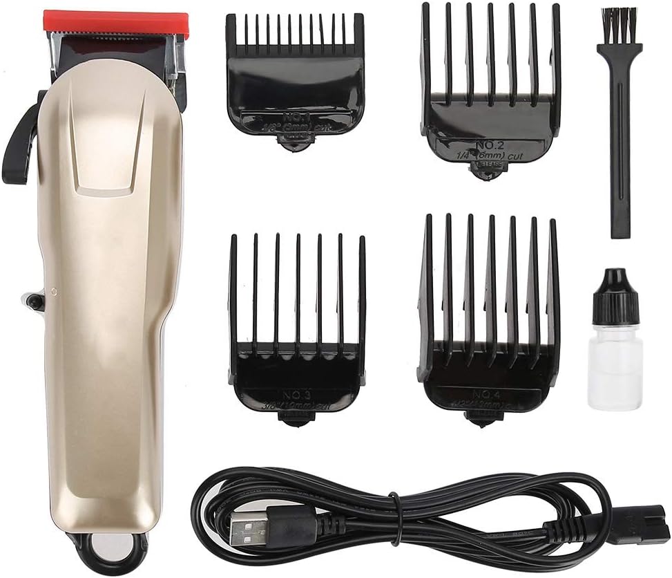 EECOO Wireless Hair Clipper for Men, Stainless Steel Blade USB Rechargeable Electric Clipper Trimmer, Professional Haircut Hair Trimmer Kit with Four Limit Combs for Men and Family Use
