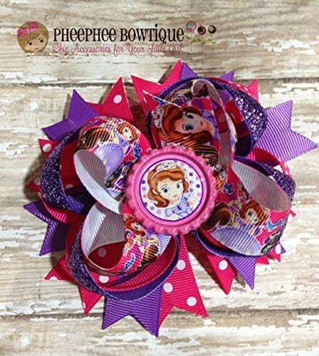 Sofia the First Hair Bow, Princess Sofia Hair Bow, Disney Inspired Hair Bow, Headband, Infant Headband, Baby Headband, Newborn headband, Disney Princess Bow, Handmade Hair Bows