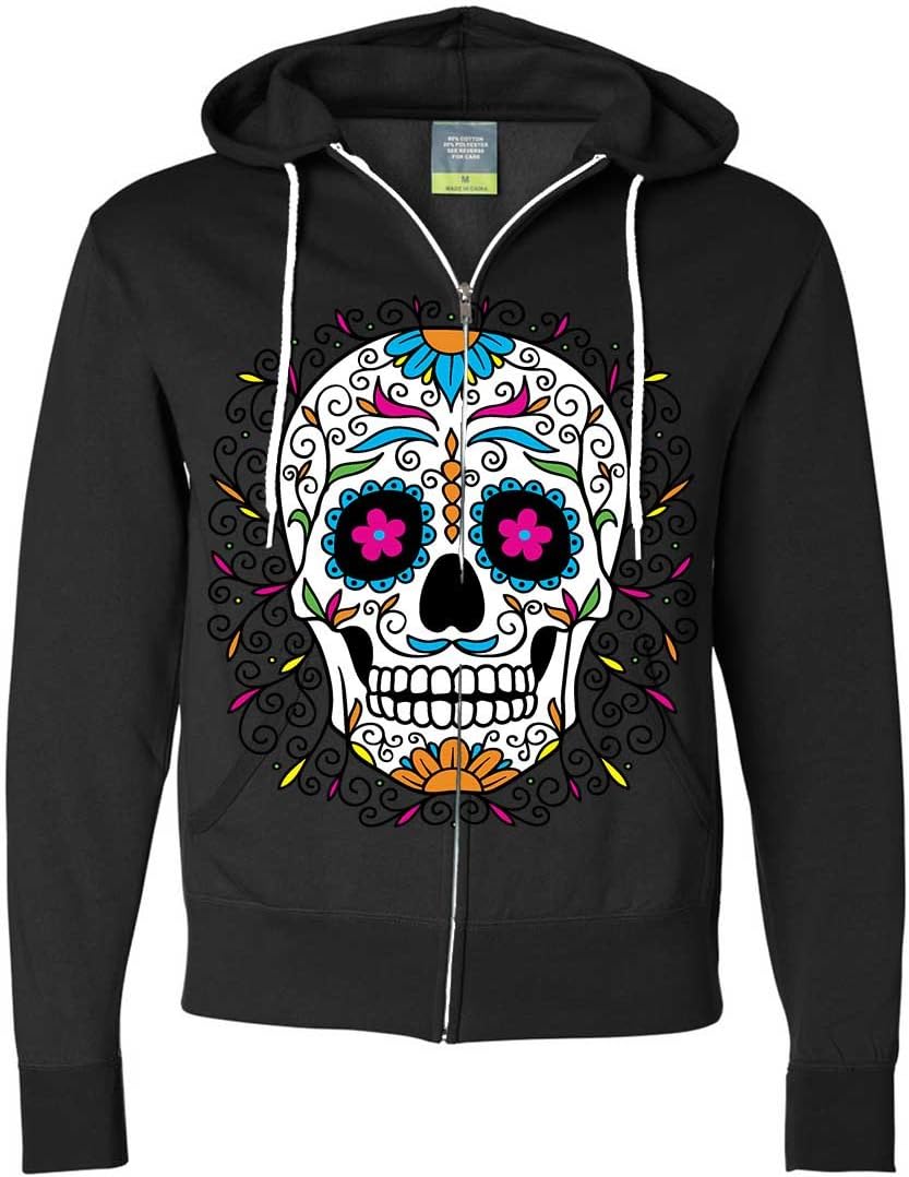 Dia De Los Muertos Pastel Sugar Skull Zip-Up Hoodie