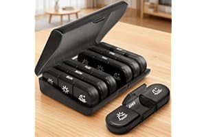 7 Day Weekly 21 Grids Clear Rainbow Pill Box Large Capacity Portable Travel 3 Times A Day Pills Storage Containers,15.7x12cm 