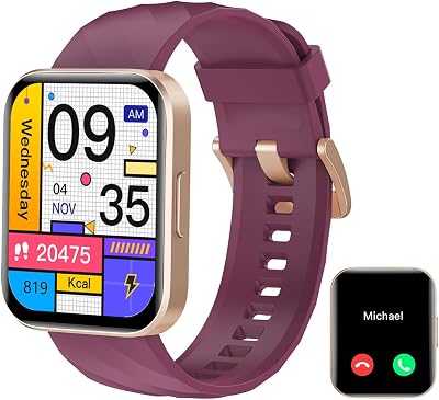 Orologio Smartwatch Donna Chiamata Bluetooth Contapassi con Cardiofrequenzimetro SPO2 Orologio Sportivo con Giochi Monitoraggio Sonno Sfondo Personalizzabile Cronometro Timer Sveglia Viola