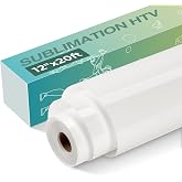HTVRONT Clear Sublimation HTV for Light Fabric - Matte, 12" X 20 FT | Sublimation Vinyl for Cotton Fabric, Sublimation Blanks for Shirts/Bag/Hat/Pillow