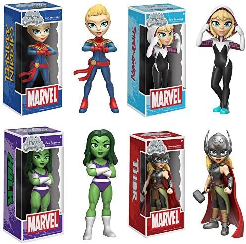 Rock Candy: Marvel Captain Marvel, Spider-Gwen, She-Hulk and Lady Thor Set of 4 by iZombie