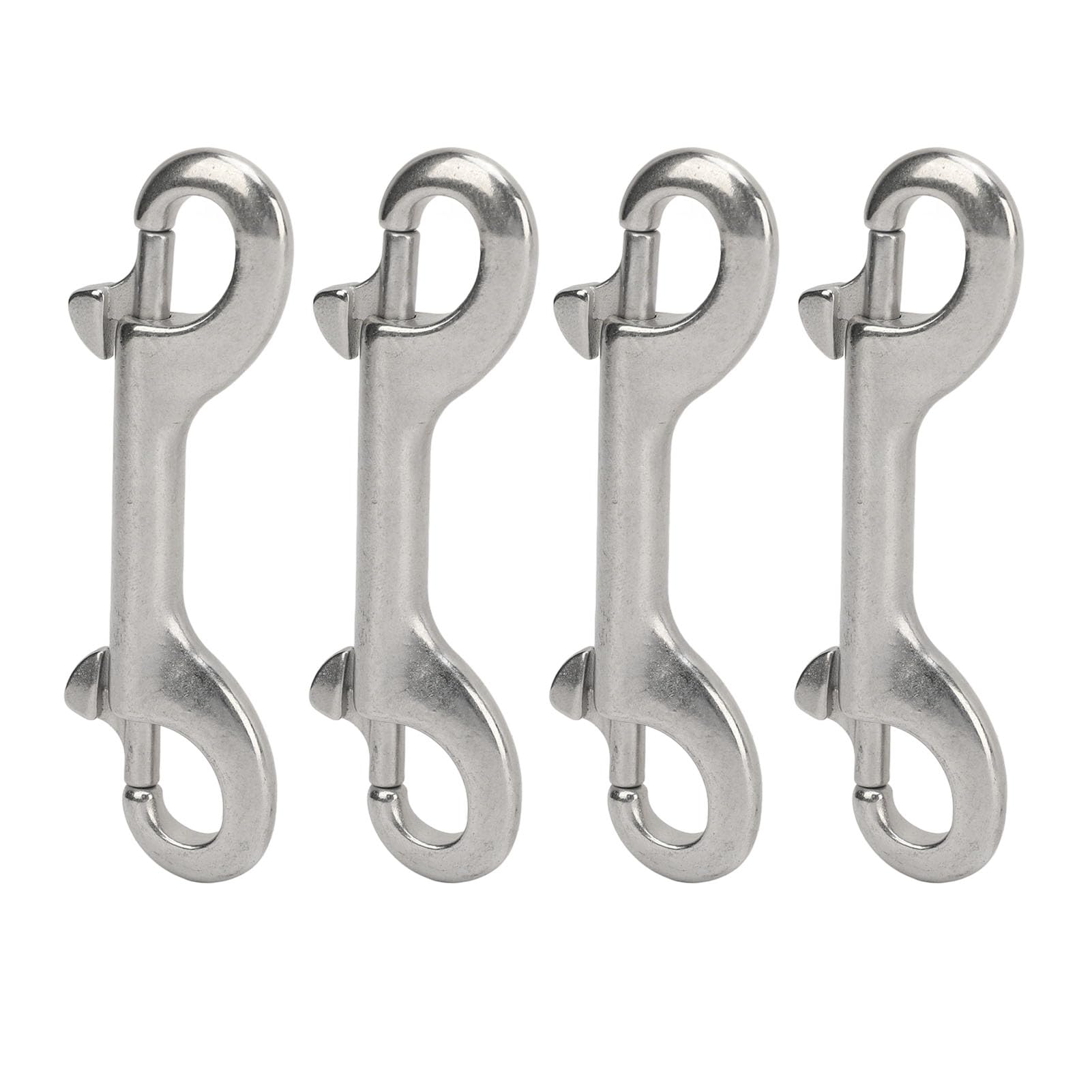 Double Ended Bolt Snap Hooks, Stainless Steel Spring Snap Hook, Double Ended Snap Hook Marine Grade for Ropes Straps Chains (100mm)