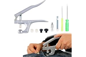 Snap Button Kit, Complete Set with Pliers, Screwdriver, Punch, Rubber Tips, T8/T5/T3 Bases, Easy to Use for DIY Clothing, Jac