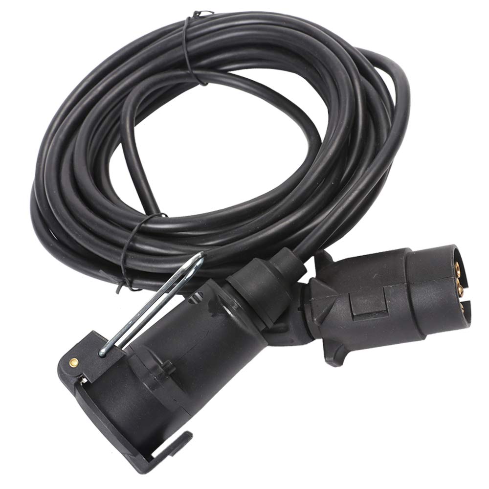 AOHEWEI 7Pin Trailer Plug and Socket with 6M Extension Lead Cable Connector Truck Accessories for Towing Towbar Caravan or Other Commercial Vehicle 7 Way N Type (6m extension lead 7pin)