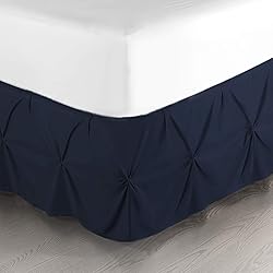 Nestl Navy Blue Bed Skirt Cal King Size, Pinch