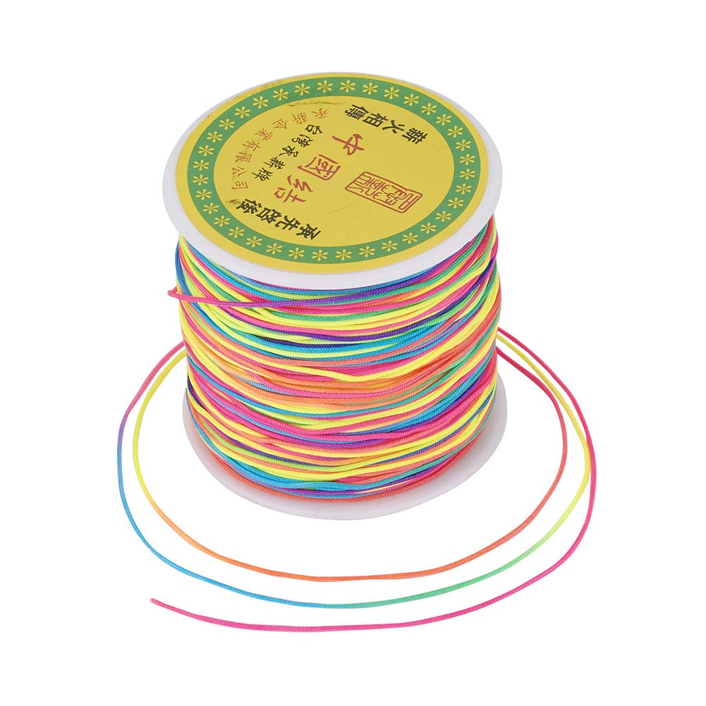 0.8mm Nylon Beading Thread Cord 100yards/roll Macrame Chinese Knotting Cord String for DIY Necklace Bracelet Craft Jewellery Making,Colorful — image 1