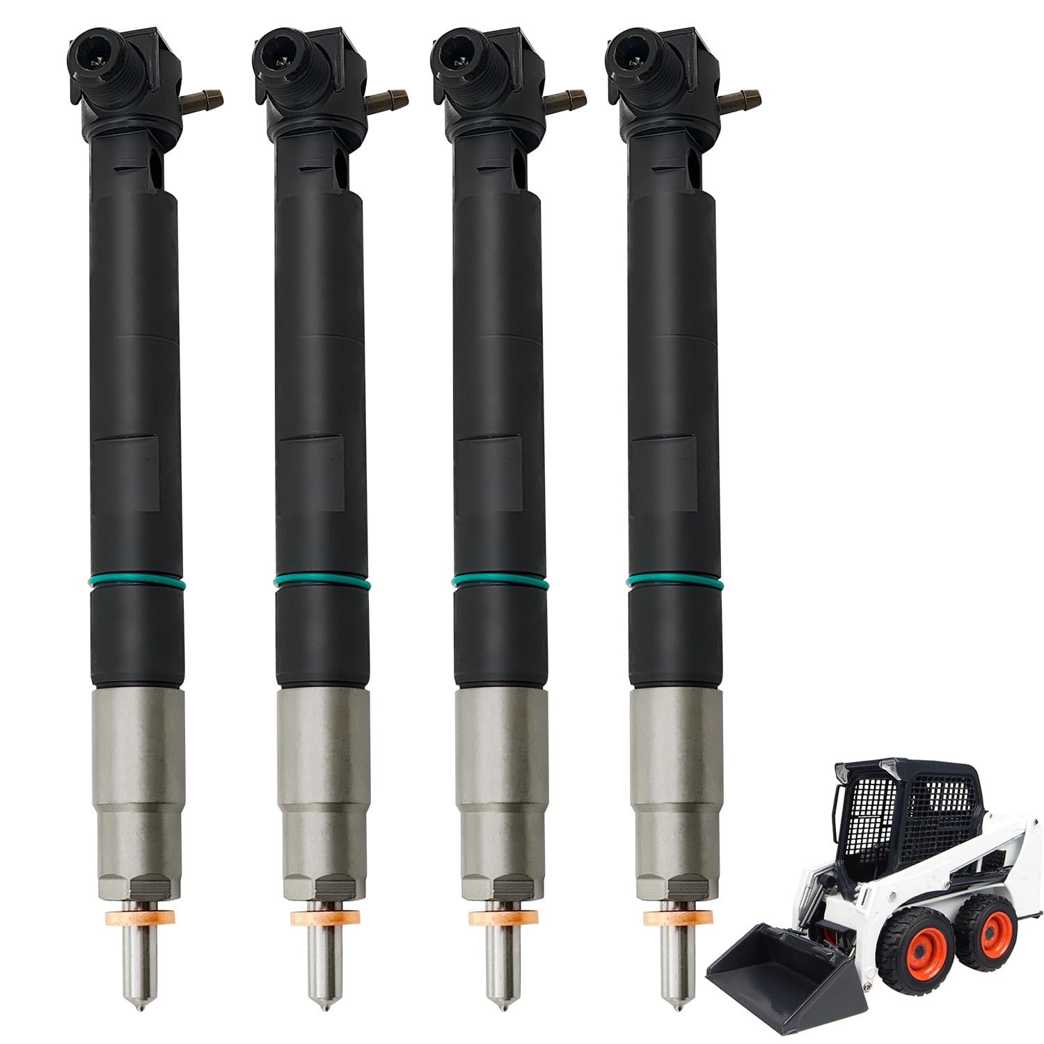 Photo 1 of VANPERT 4PCS 28337917 7275454 400903-00074D Fuel Injectors with Seal for Bobcat for Delphi Doosan D24 D18 Fit for Bobcat E32 E35 E42 E45 E50 E55 E85 S450 S510 S550 S570 T450 T550 T590