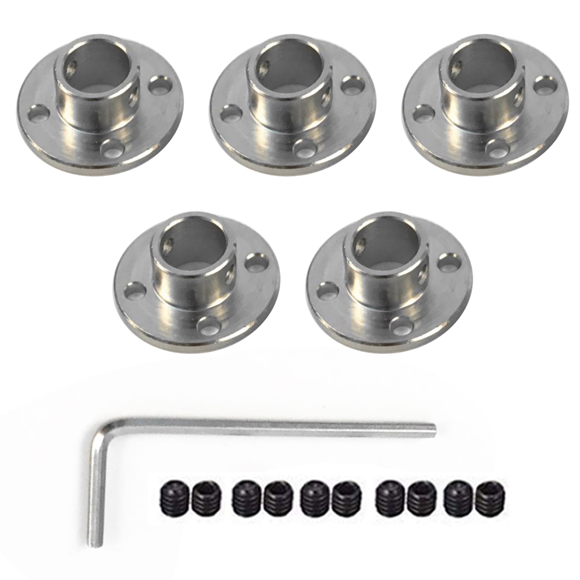 5 Pieces 6mm Flange Coupling Connector, Pipe Sleeve Flange, Rigid Guide Model Coupling Accessories, Flange Seat Shaft Axis Fittings for RC Model Engines