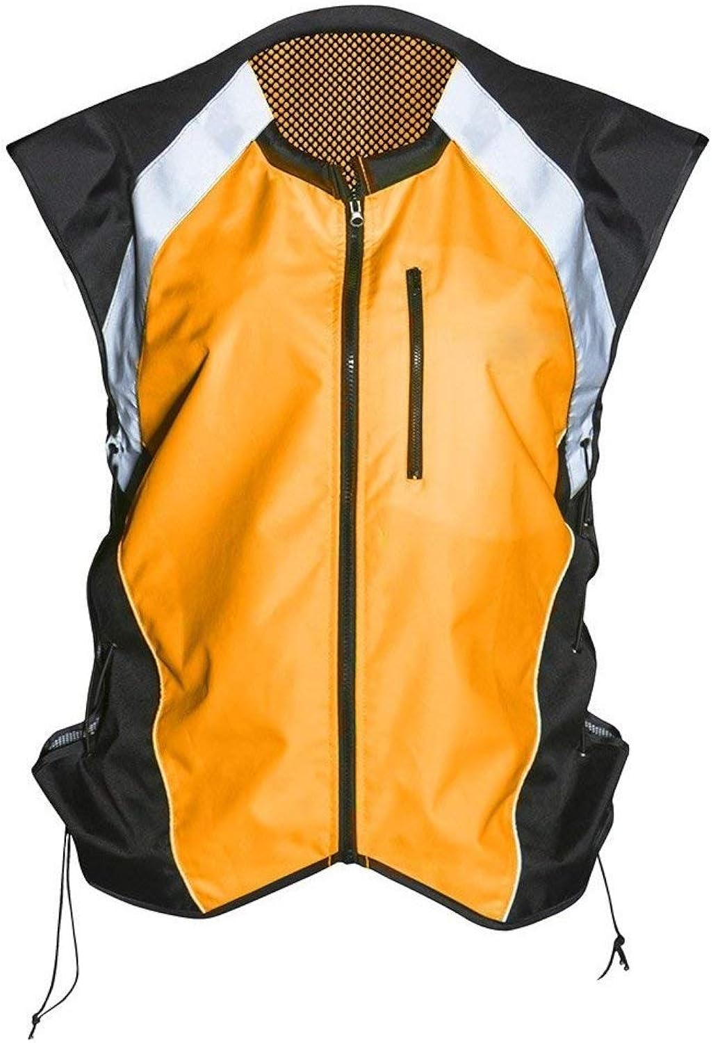 Hi Vis Reflective Motorcycle Safety Vest. Fits Over Jacket, Zip Front, Pocket (XL: No Logo Fits over Lg-XL Jackets, Bold Orange): Clothing