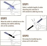 ShengQiu 3PCS Solder Wick Braid 2.5mm x 4.5ft No-Clean Flux Copper Desoldering view 5