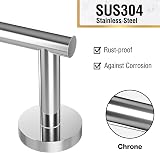 HITSLAM Chrome Wall Mount Double Post Pivoting Toilet Paper Holder SUS304 view 4