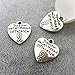 Kinteshun Lettering Sayings Words Charm Hang Tag Quote Message Verses Charm Pendant for DIY Necklace Bracelet Jewelry Making Accessaries(12pcs,Antique Silver Color)