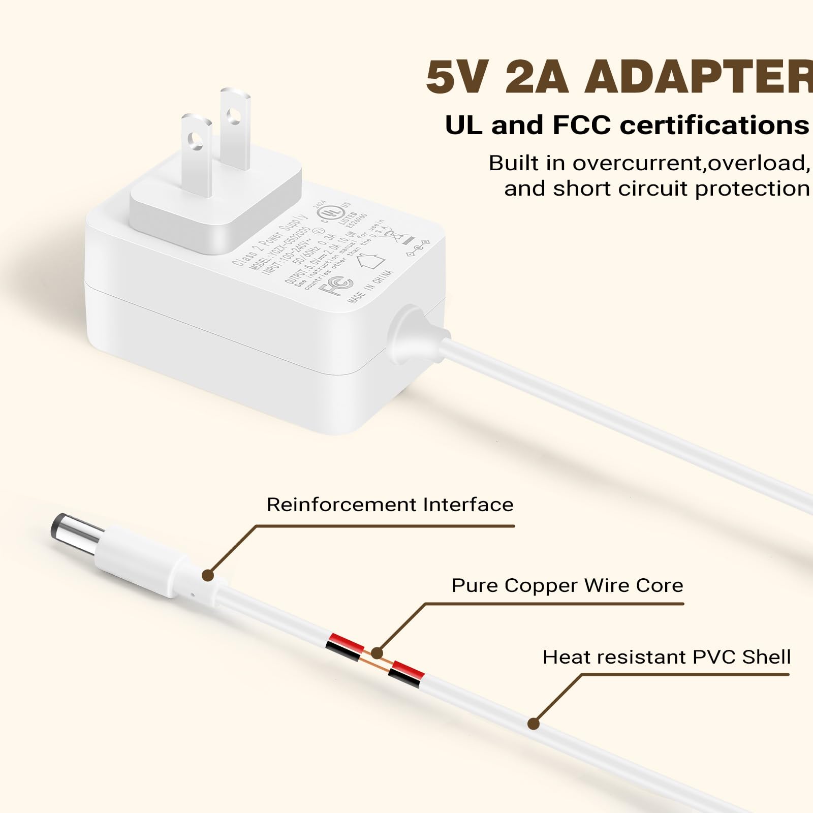5V 2A Baby Swing Power Cord 6ft Replacement for Graco Duetsoothe/DuoGlider/Baby Swing,Compatible with Graco Simple Sway Swing/Glider LX/Simple Sway LX, Adapter 5V Charger Baby Swing Ideal for Parents