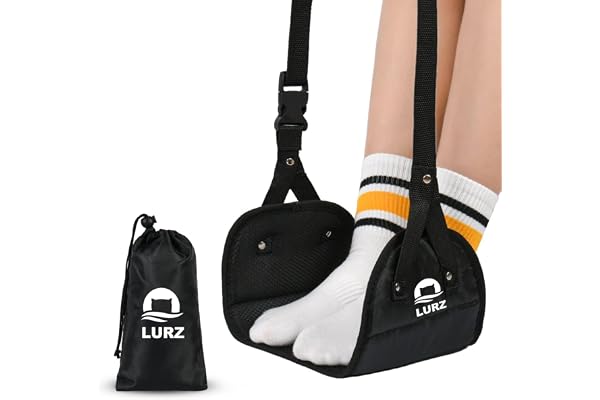 Lurz Airplane Foot Hammock – Comfy Foot Rest for Airplane | Flight Essentials & Travel Accessories, Best Airplane Gadgets for