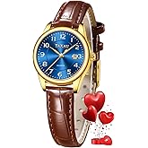 Taxau Womens Leather Watch Casual Classic Dainty Women's Dress Watch Business Fashion Waterproof Wrist Watches for Women Analog Quartz Easy Read Ladies Watches with Date