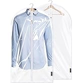 BALEINE 40'' Clear Garment Bags, 2 Packs PEVA Dress Bag for Closet Clothes Dresses Suit Coats Storage (Clear, 2PK)