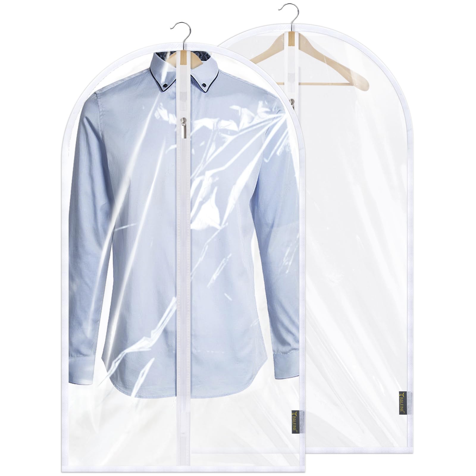 Photo 1 of BALEINE 40'' Clear Garment Bags, 2 Packs PEVA Dress Bag for Closet Clothes Dresses Suit Coats Storage (Clear, 2PK)