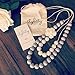 Baby Teething Necklace for Mom, Silicone Teething Beads, 100% BPA Free (Custom Soft Gray/Pearl)