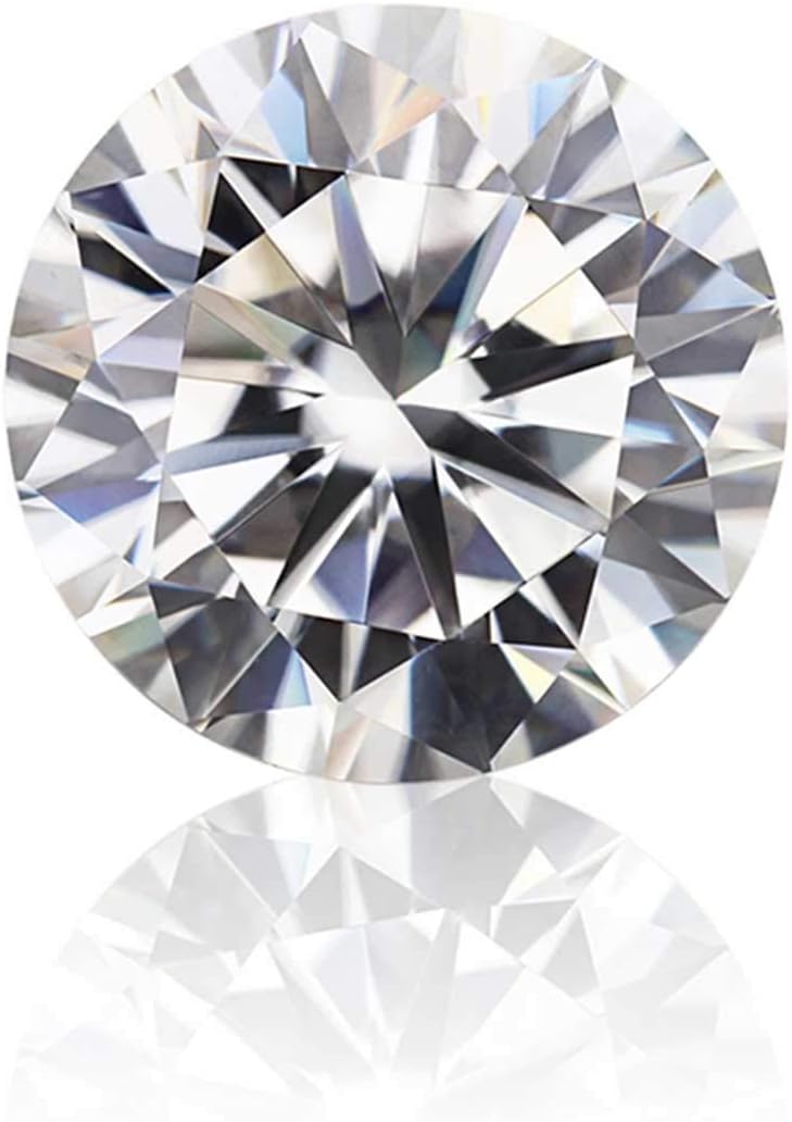 Akvode Round Moissanite Loose Stone DF Colorless Simulated Diamond,Brilliant Very Good Cut VVS Clarity Gifts