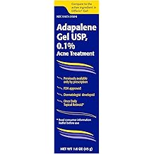 TARO Adapalene 0.1% USP Gel, Paraben Free, Retinoid Acne-Prone Facial Treatment for Sensitive Skin, Prescription Strength (1.